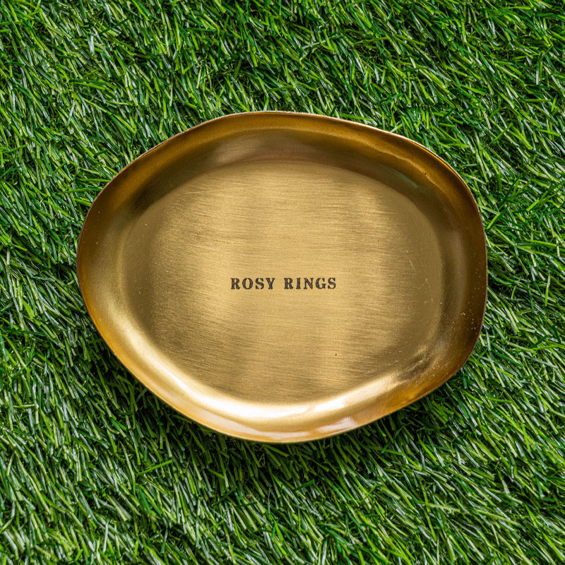 Rosy Rings gold petite botanical candle plate
