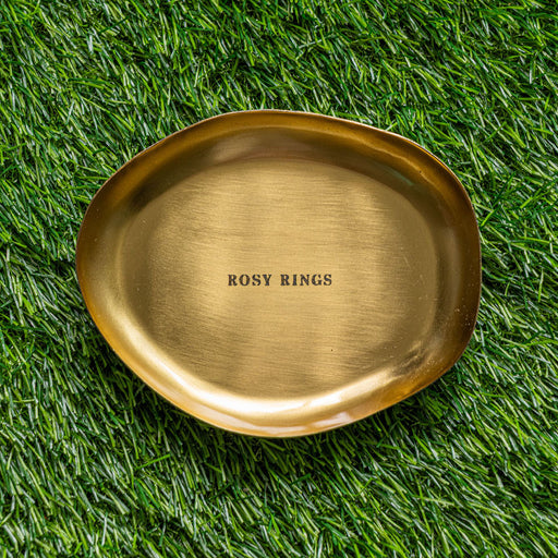 Rosy Rings gold petite botanical candle plate