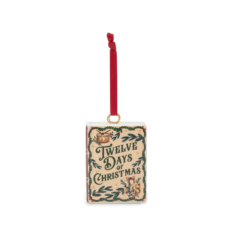 Ceramic Book Ornament, Twelve Days of Christmas