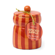 Spiced Apple Cabana 6.5 oz candle in hand-painted orange and red ceramic vessel