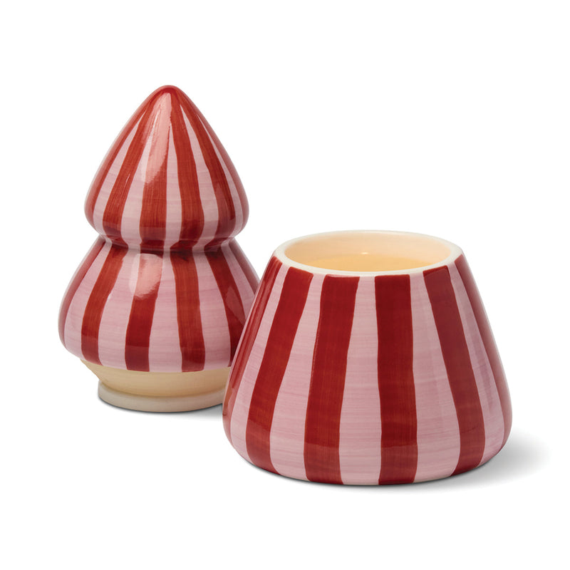 Pink Peppermint Christmas Cabana Tree Candle