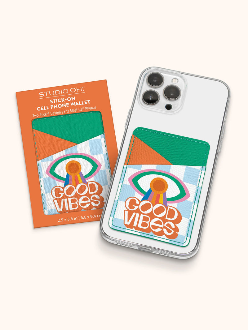 Spread Good Vibes Stick-On Cell Phone Wallet