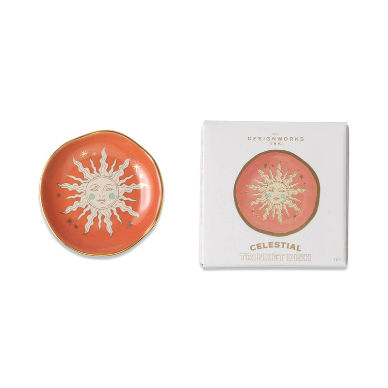 Celestial Ceramic Trinket Dish - Terracotta Sun