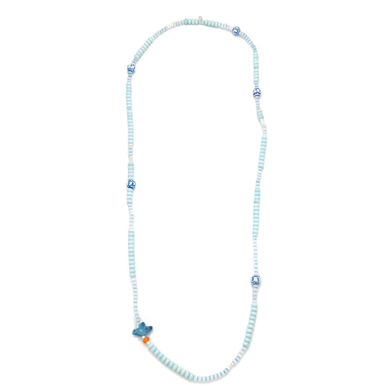 Ceramic Bead Wrap Bracelet/Necklace - Joy/Bluebird