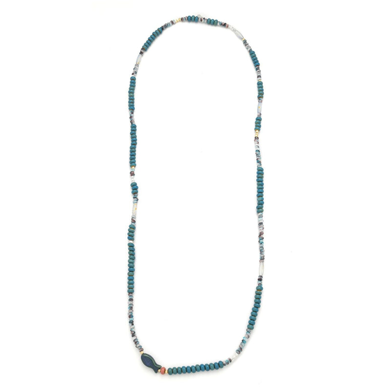 Ceramic Bead Wrap Bracelet/Necklace - Harmony/Fish