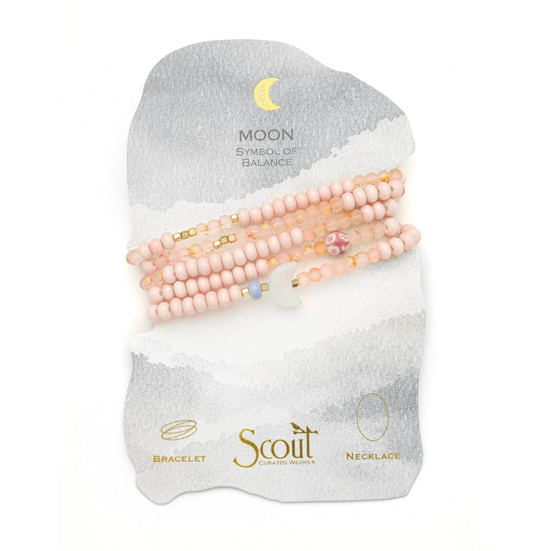 Ceramic Bead Wrap Bracelet/Necklace - Balance/Moon