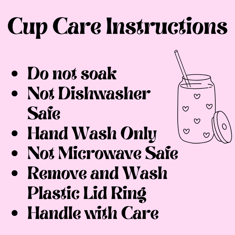 Picnic Days Can Glass With Lid + Straw