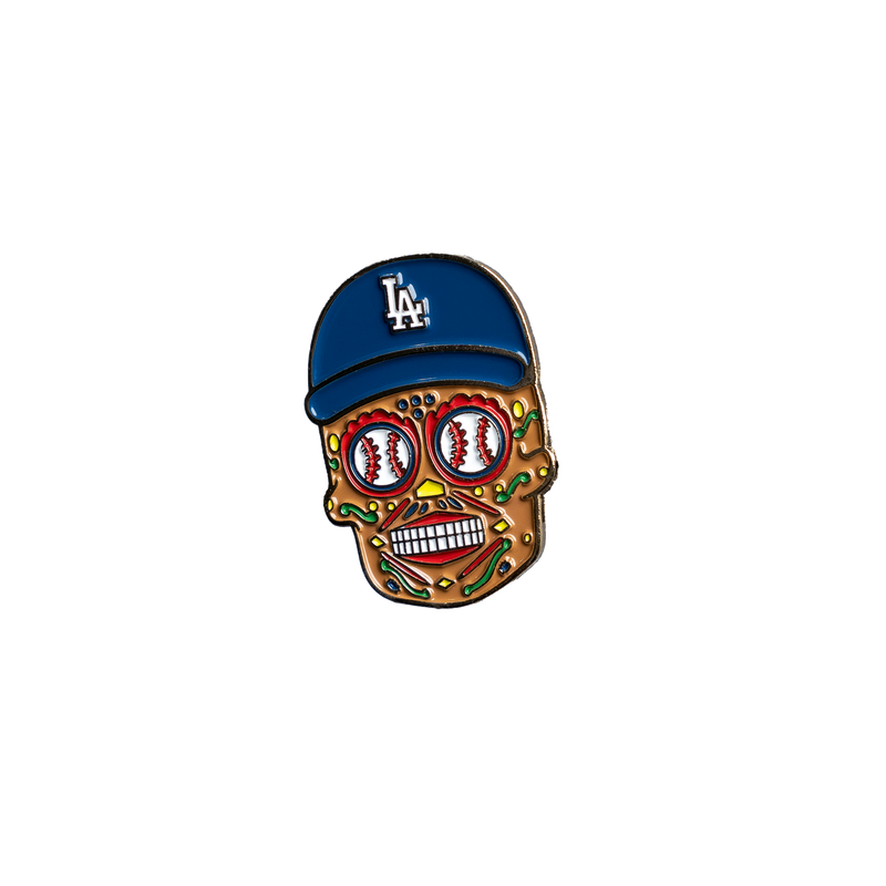 DAY OF THE DEAD DODGERS SKULL PIN - LOCAL FIXTURE