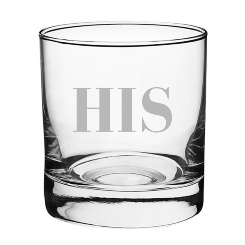 His Rocks Her Rose Glass Set