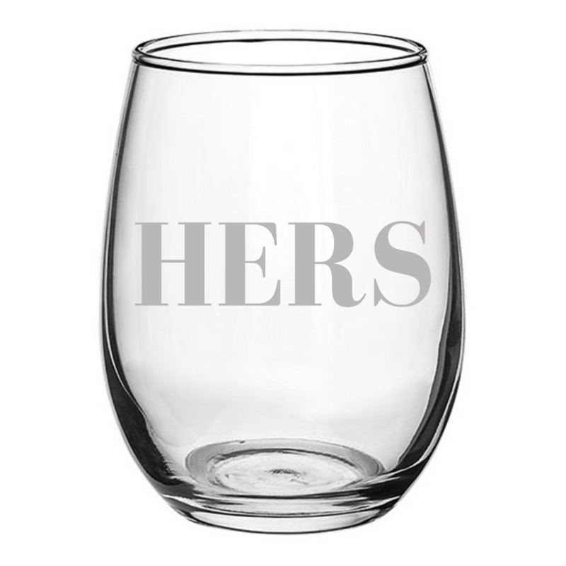 His Rocks Her Rose Glass Set
