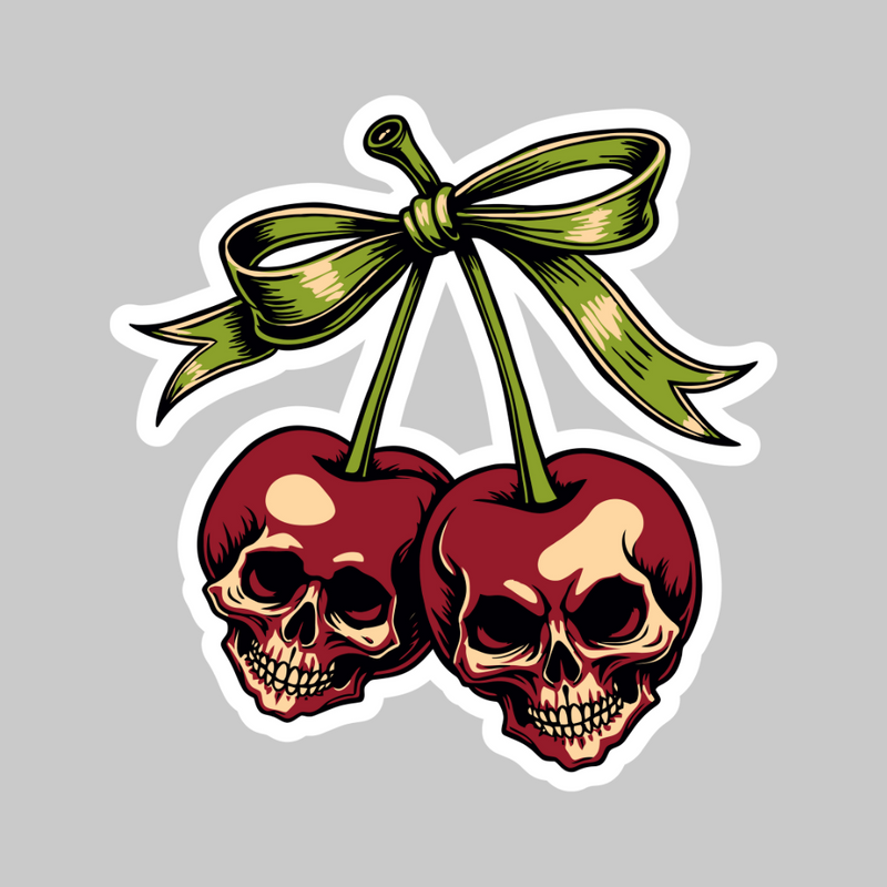 Cherry Skulls Sticker