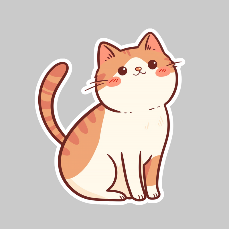 Orange Cat Sticker