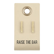 Leather Tag Earrings - Bar