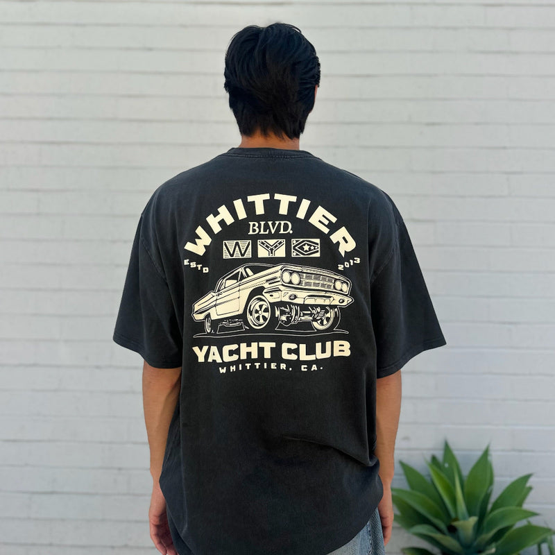 Heavy Faded Whittier Yacht Club Nautical Flag T-shirt