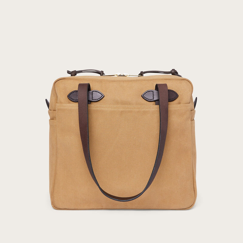 Tote Bag with Zipper - Tan