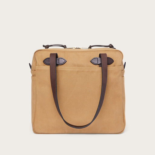 Tote Bag with Zipper - Tan