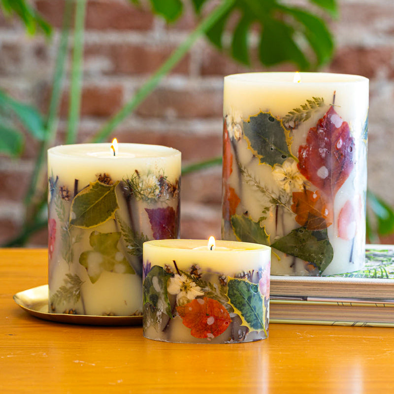 Forest botanical candles styled