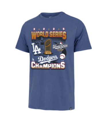 47Brand LA Dodgers 2025 World Series Champions Franklin Tee in Blue