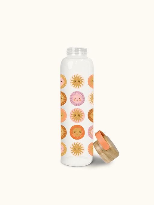 On The Sunny Side | Glass Water Bottle With Bamboo Lid - LOCAL FIXTURE