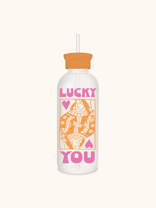 Lucky You | Glass Water Bottle With Straw - LOCAL FIXTURE