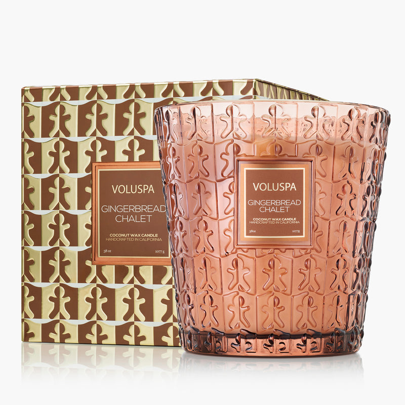 Gingerbread Chalet 3 Wick Hearth Candle