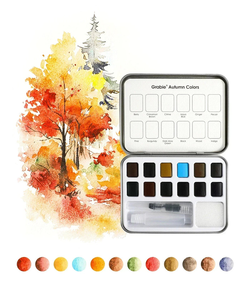 Grabie Watercolor Pocket Set of 12 Autumn
