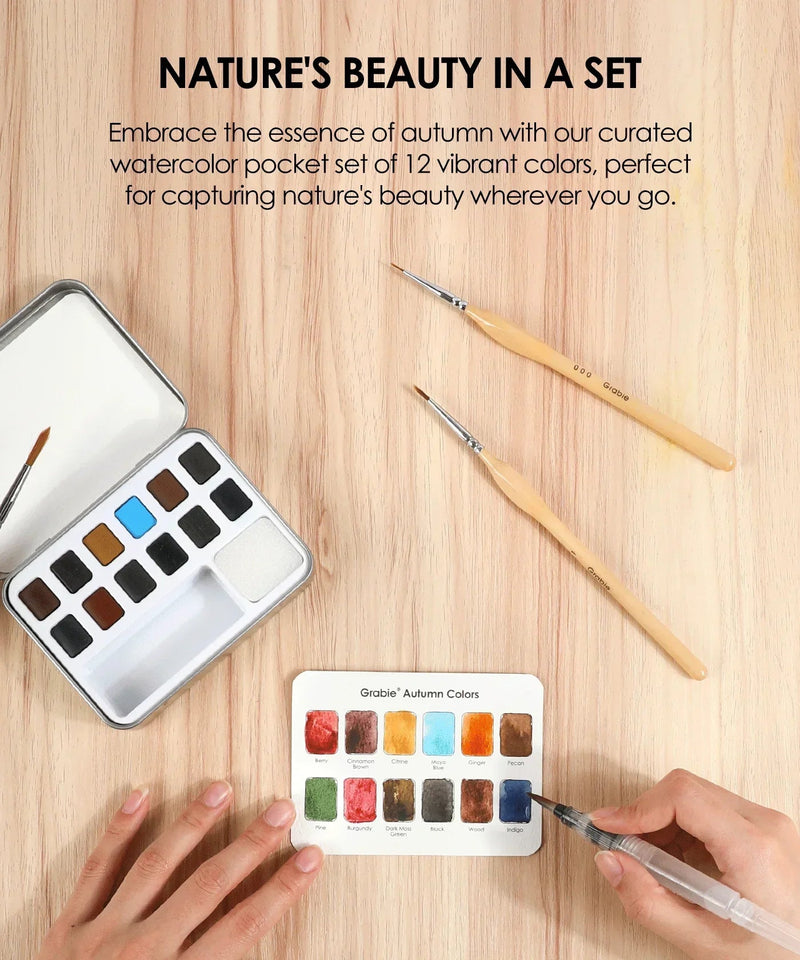 Grabie Watercolor Pocket Set of 12 Autumn