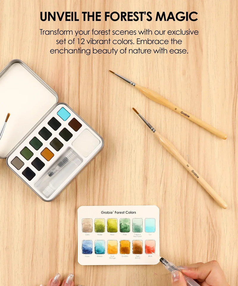 Grabie Watercolor Pocket Set of 12 Forest