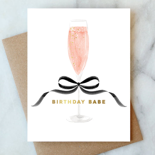 Bow Rosé Birthday Babe Card - LOCAL FIXTURE