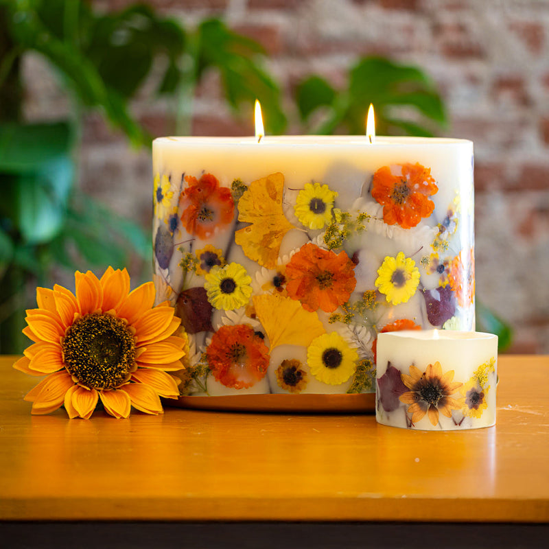 Honey Tobacco botanical candles styled