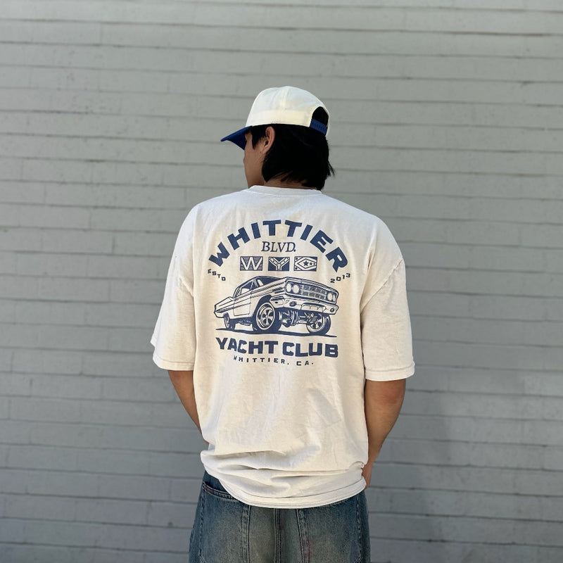 Heavy Faded Whittier Yacht Club Nautical Flag T-shirt