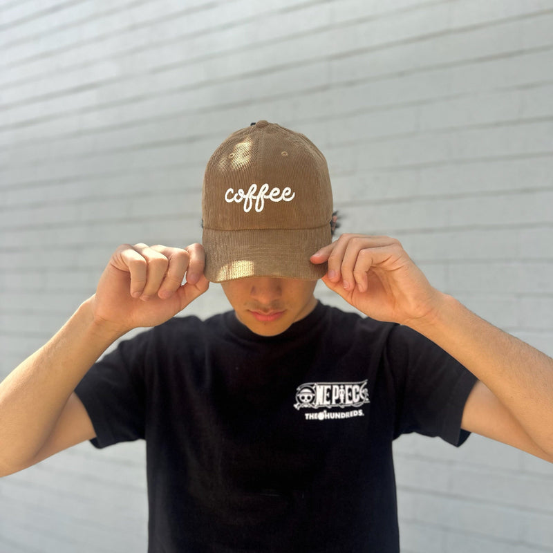 Coffee Embroidered Corduroy Cap