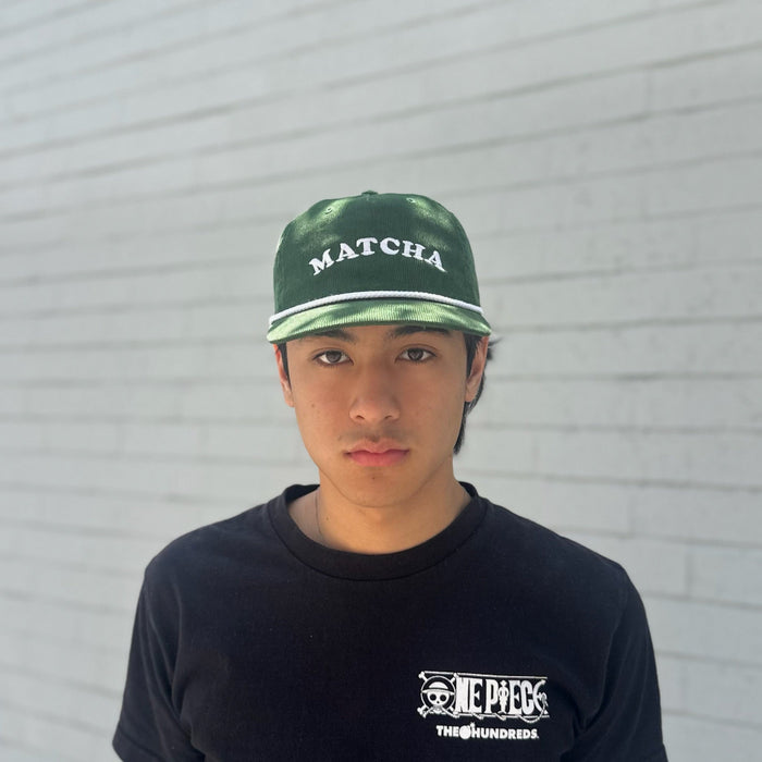 Matcha Embroidered Corduroy Hat