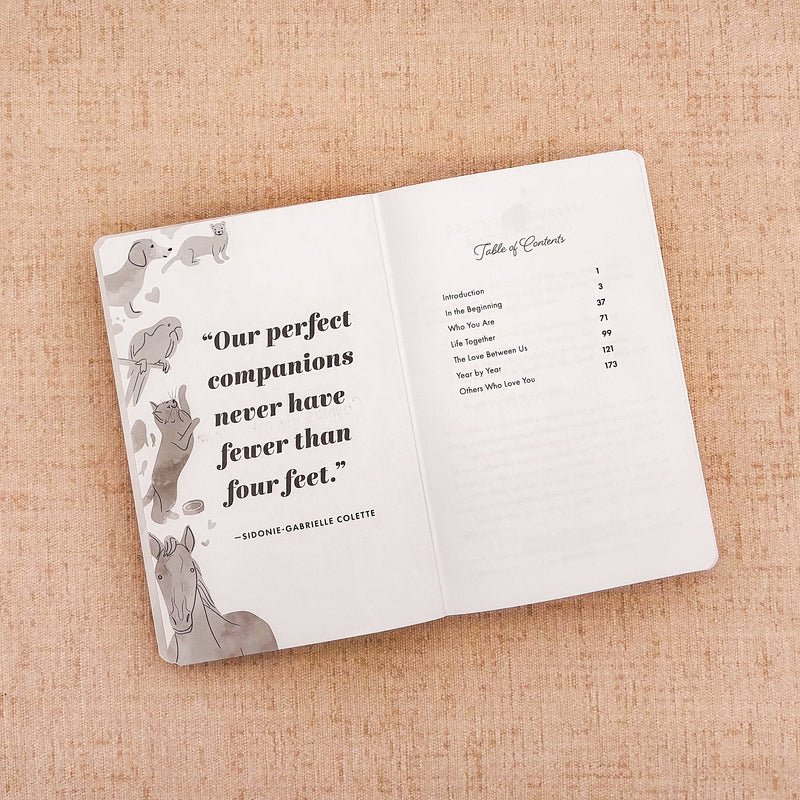 Because You Are Mine pet journal - interior pages