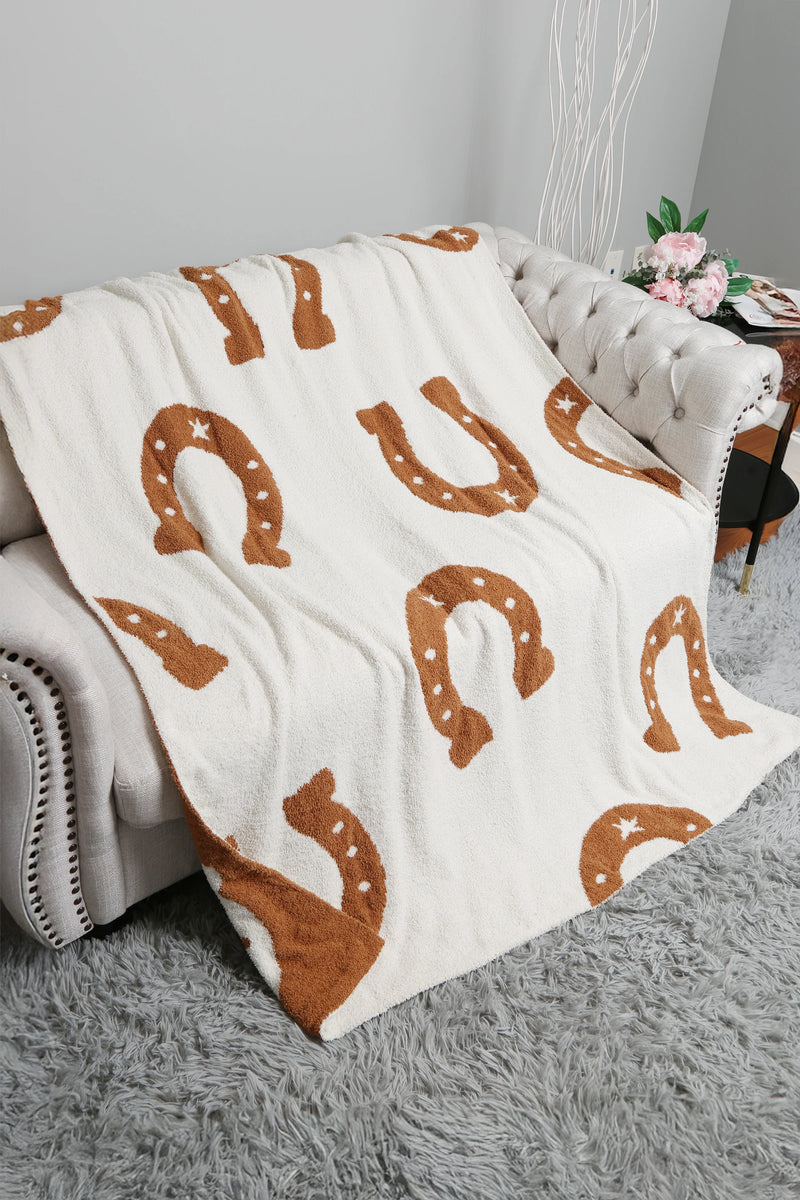 Horseshoes Pattern Luxury Soft Throw Blanket