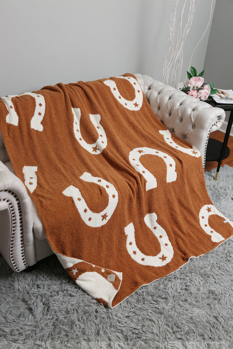 Horseshoes Pattern Luxury Soft Throw Blanket
