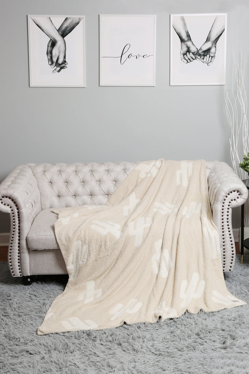 Cactus Pattern Luxury Soft Throw Blanket