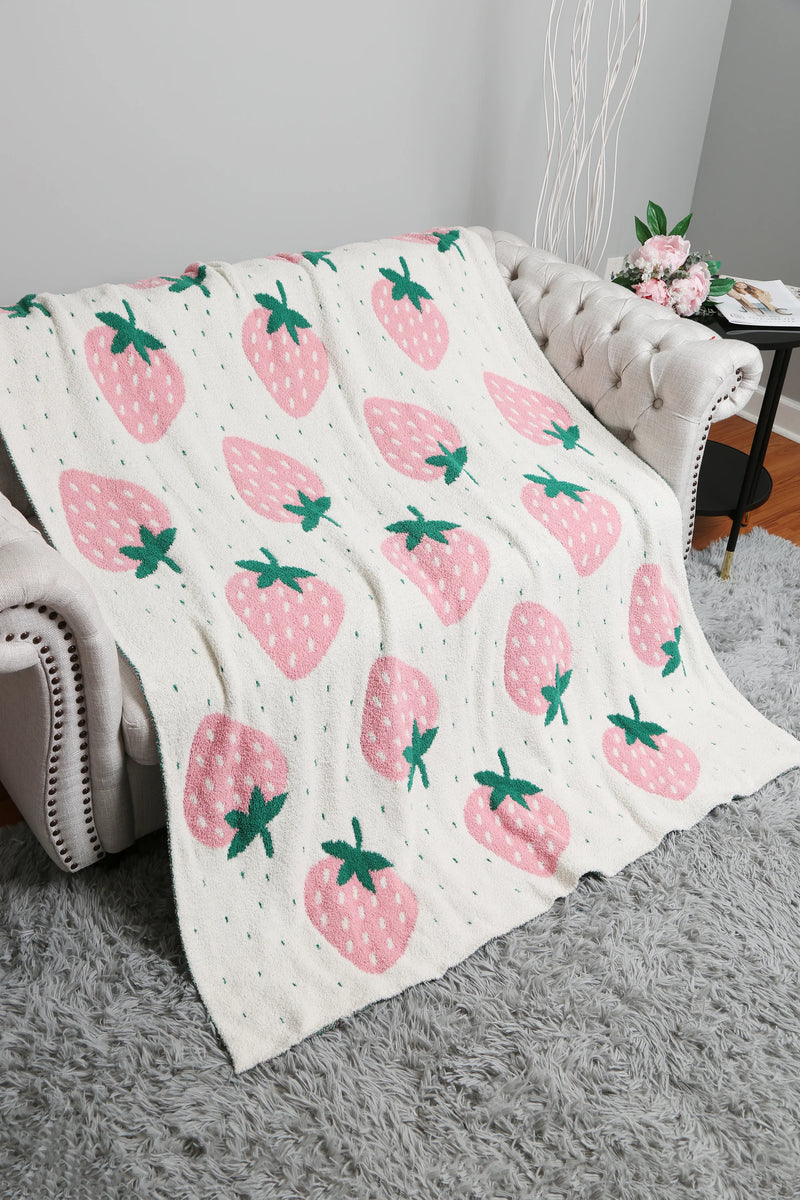 Strawberry Pattern Luxury Soft Throw Blanket