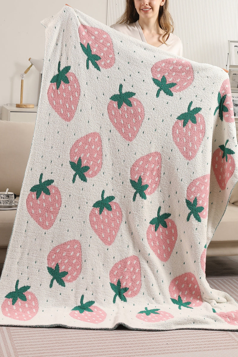 Strawberry Pattern Luxury Soft Throw Blanket