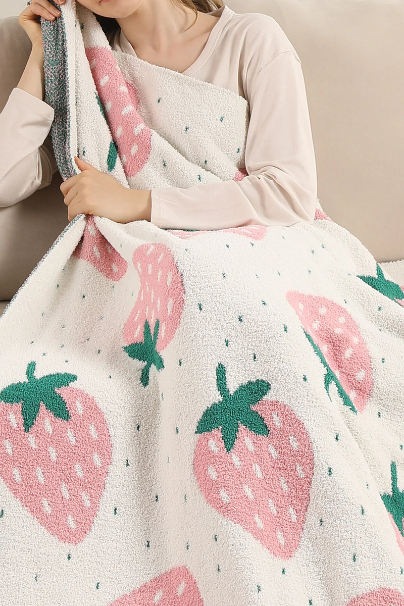 Strawberry Pattern Luxury Soft Throw Blanket