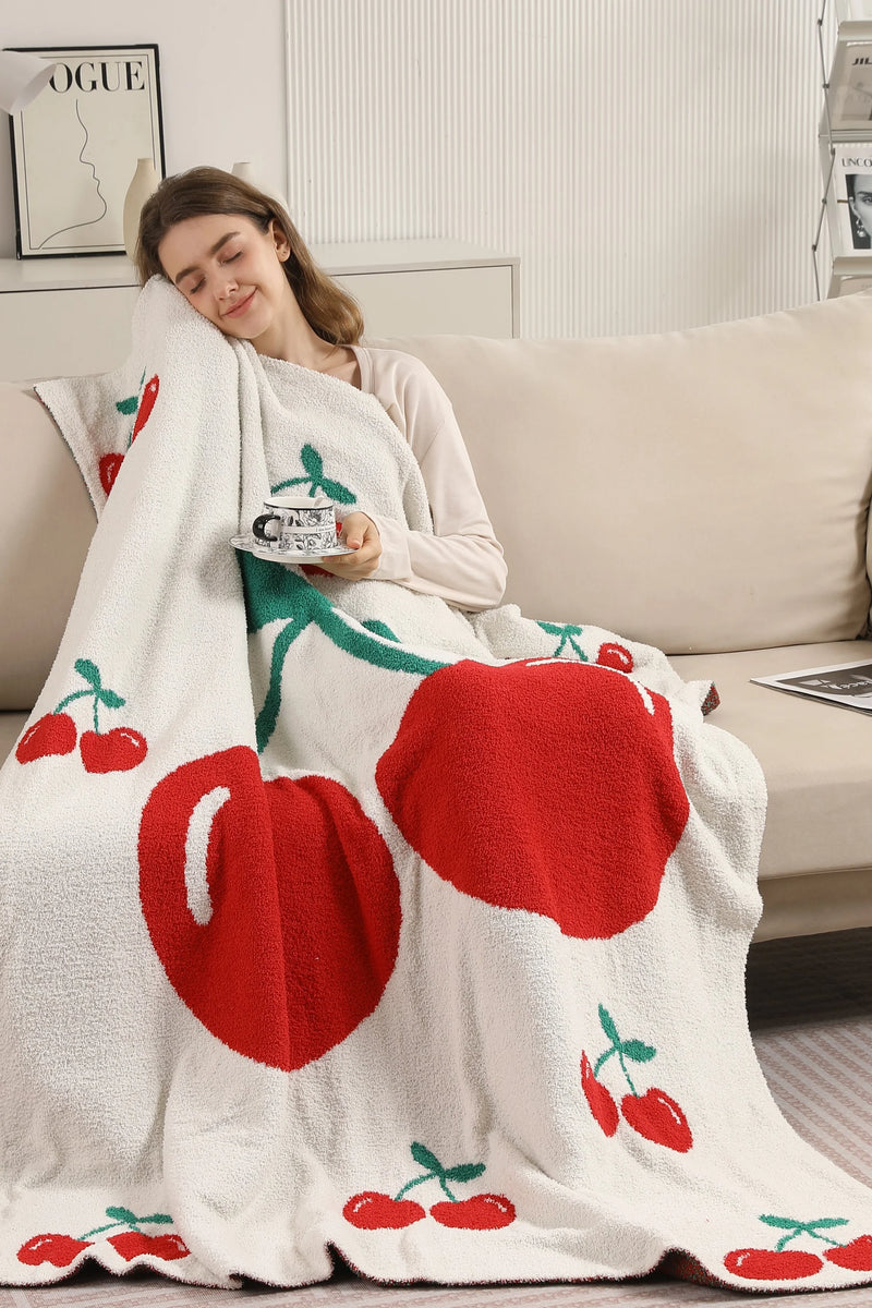 Cherry Pattern Luxury Soft Throw Blanket