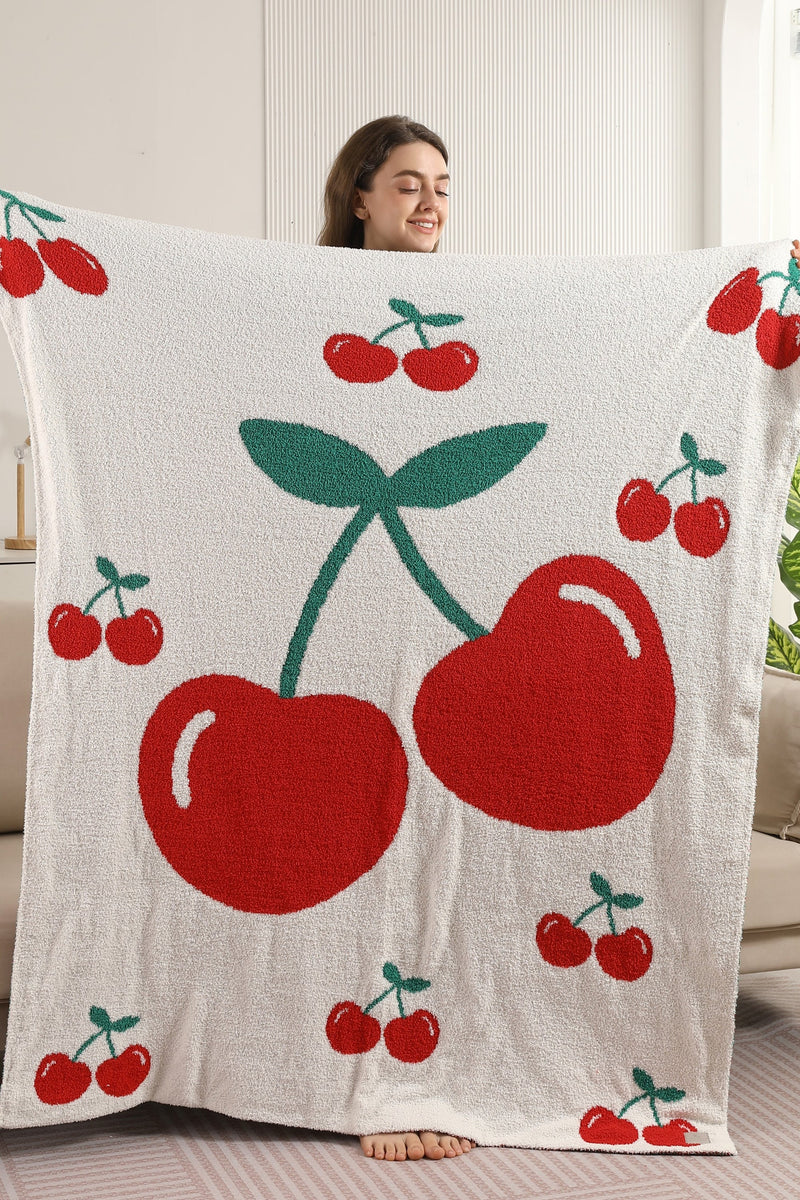 Cherry Pattern Luxury Soft Throw Blanket