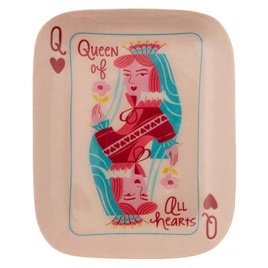 Queen of Hearts Small Rectangle Enamel Trays