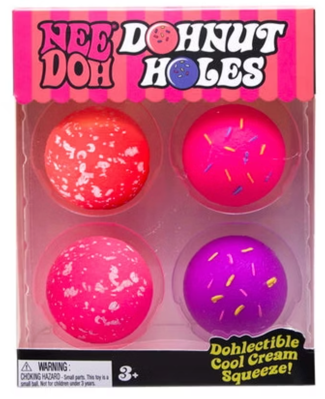 Schylling Dohnut Hole NeeDoh Squishy Fidget Toy Multicolor 4ct