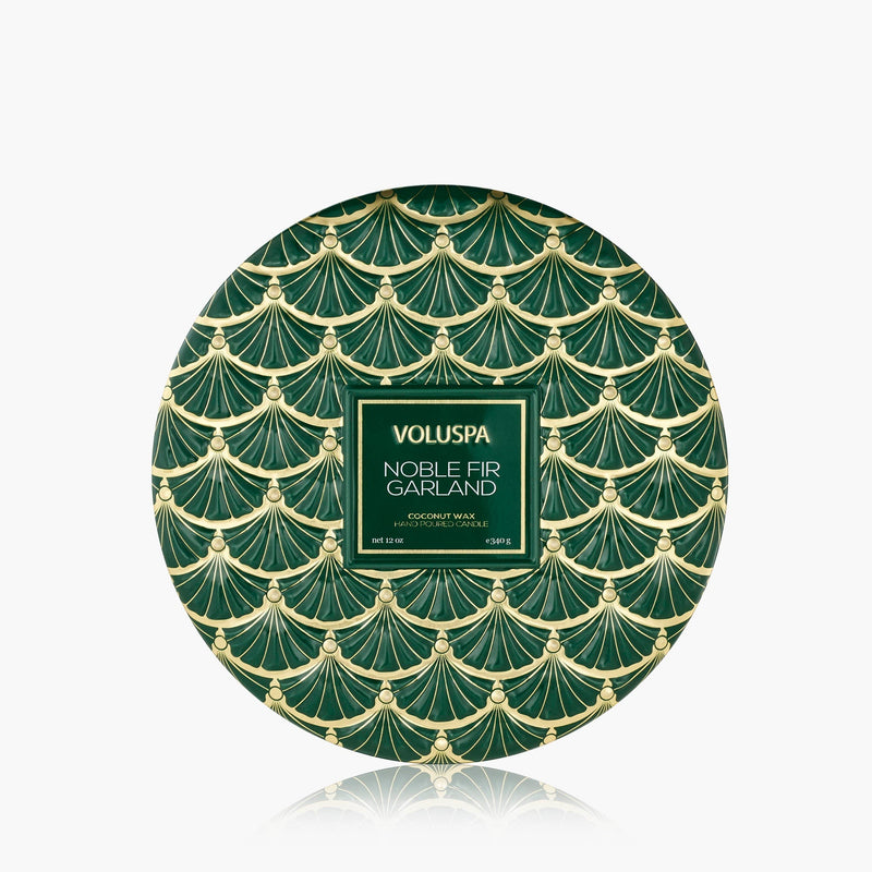 Noble Fir Garland 3 Wick Tin Candle