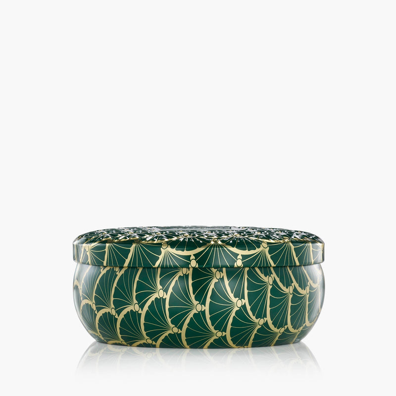 Noble Fir Garland 3 Wick Tin Candle lid