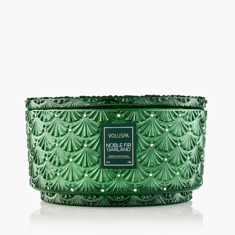 Noble Fir Garland Centerpiece Candle