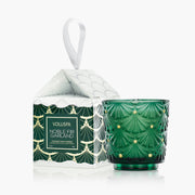 Noble Fir Garland Ornament Pedestal Candle