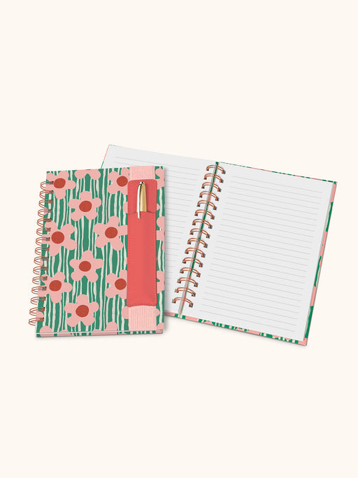 REIGNING FLOWERS OLIVER NOTEBOOK WITH PEN POCKET - LOCAL FIXTURE