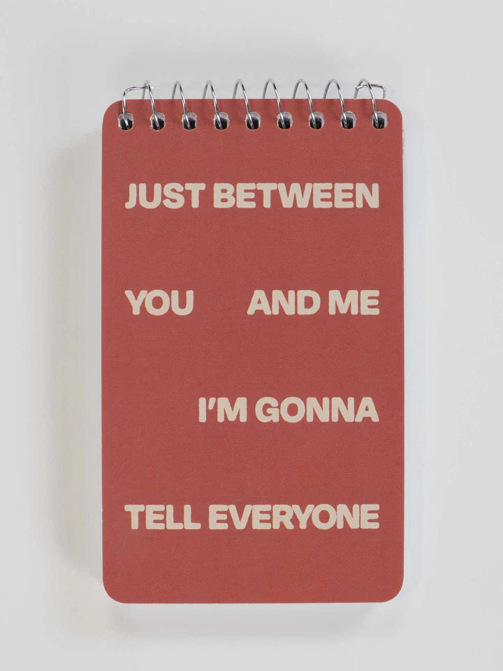 Just Between You And Me I'm Gonna Tell Everyone 3x5 Spiral Notebook
